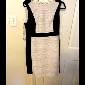 Black and white fitted dress sz 14 by Dana Buchman